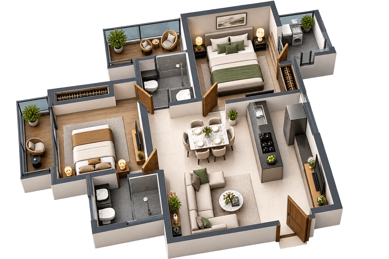 Codename LIFE 360 Dhanori 2 BHK Floor Plan Image