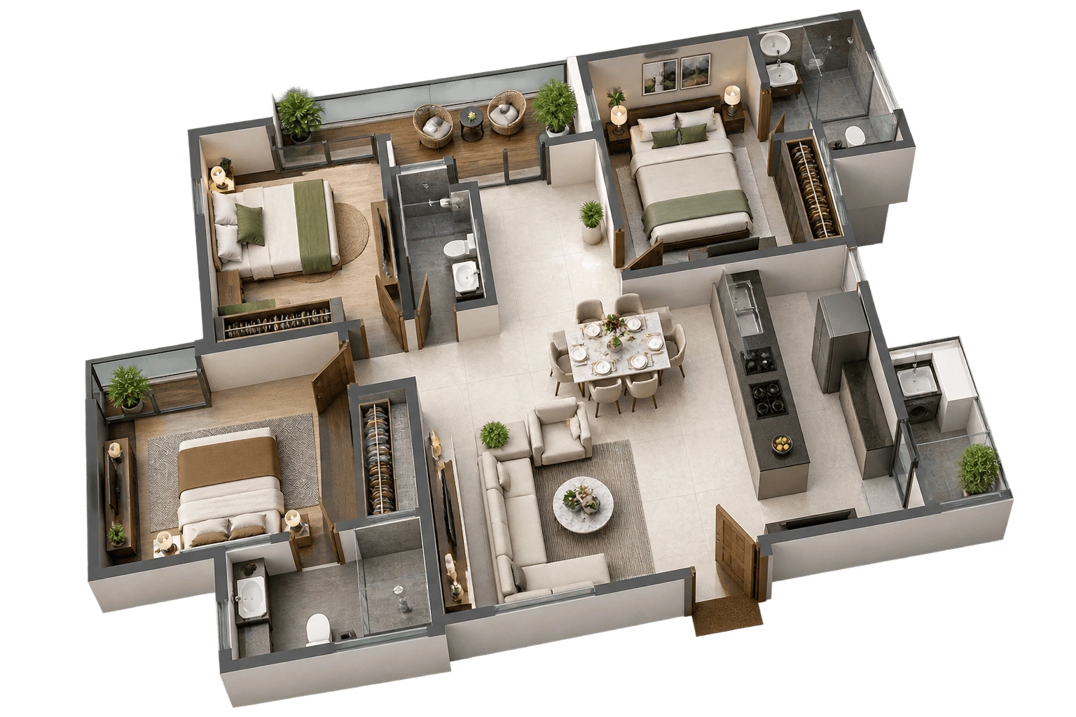 Codename LIFE 360 Dhanori 3 BHK Villas Floor Plan Image